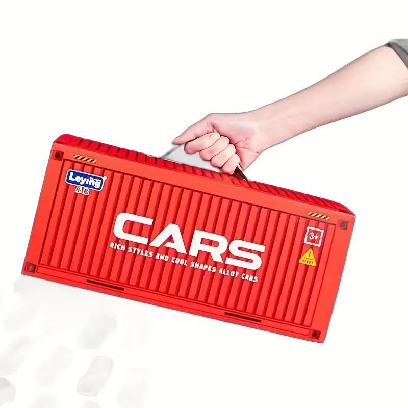 48 PCS Pull Car Container Toy Set for Kids – Alloy Die Cast Racing Cars with Storage Truck Case, Foldable Play Mat Road Map, Friction Powered Mini Vehicle Toys for Boys & Girls Age 3+