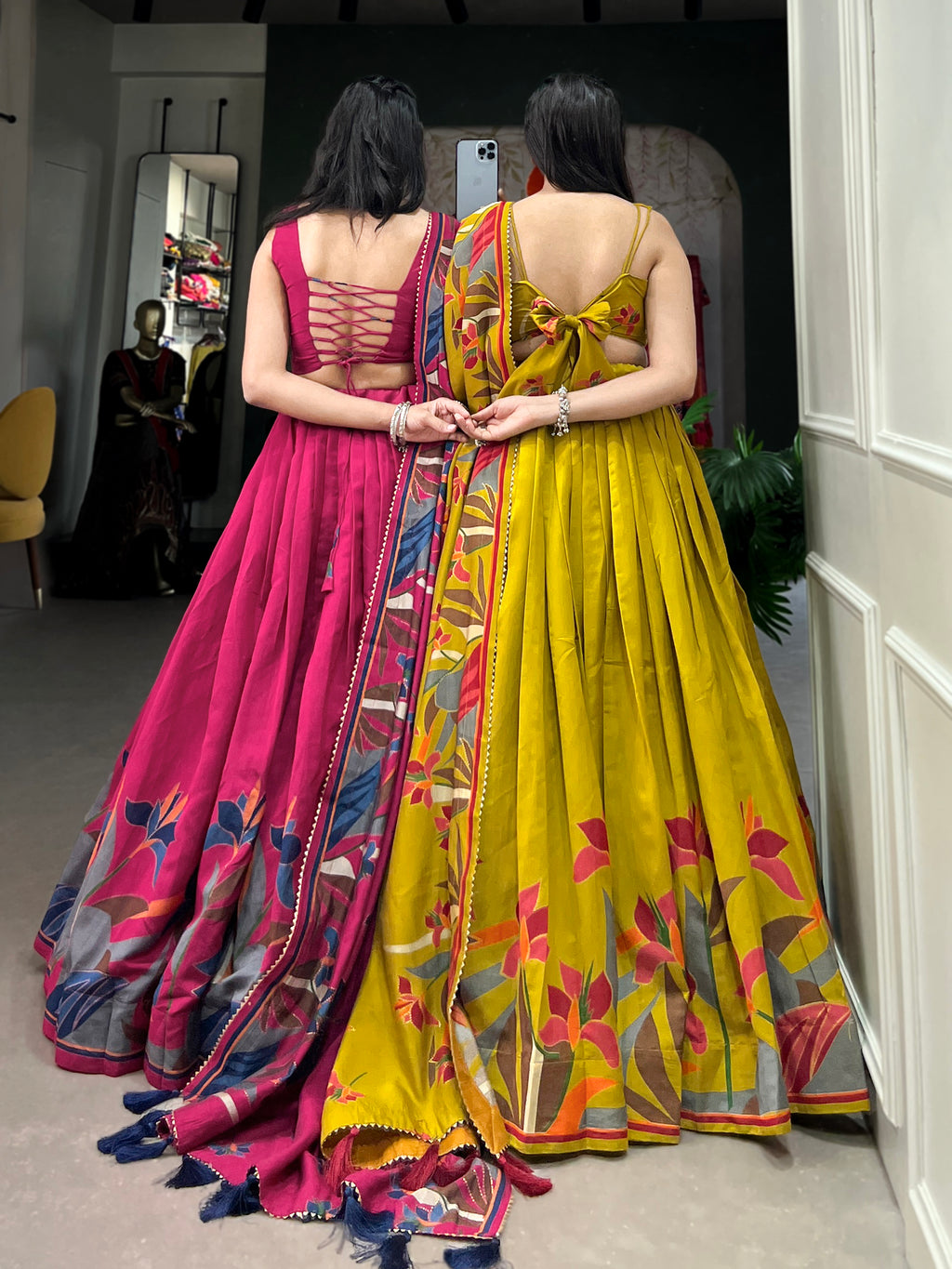 Women's Designer Semi-Stitched Tussar Silk Lehenga Choli | Printed Blouse & Matching Dupatta | Elegant for Wedding, Festival, Reception & Party
