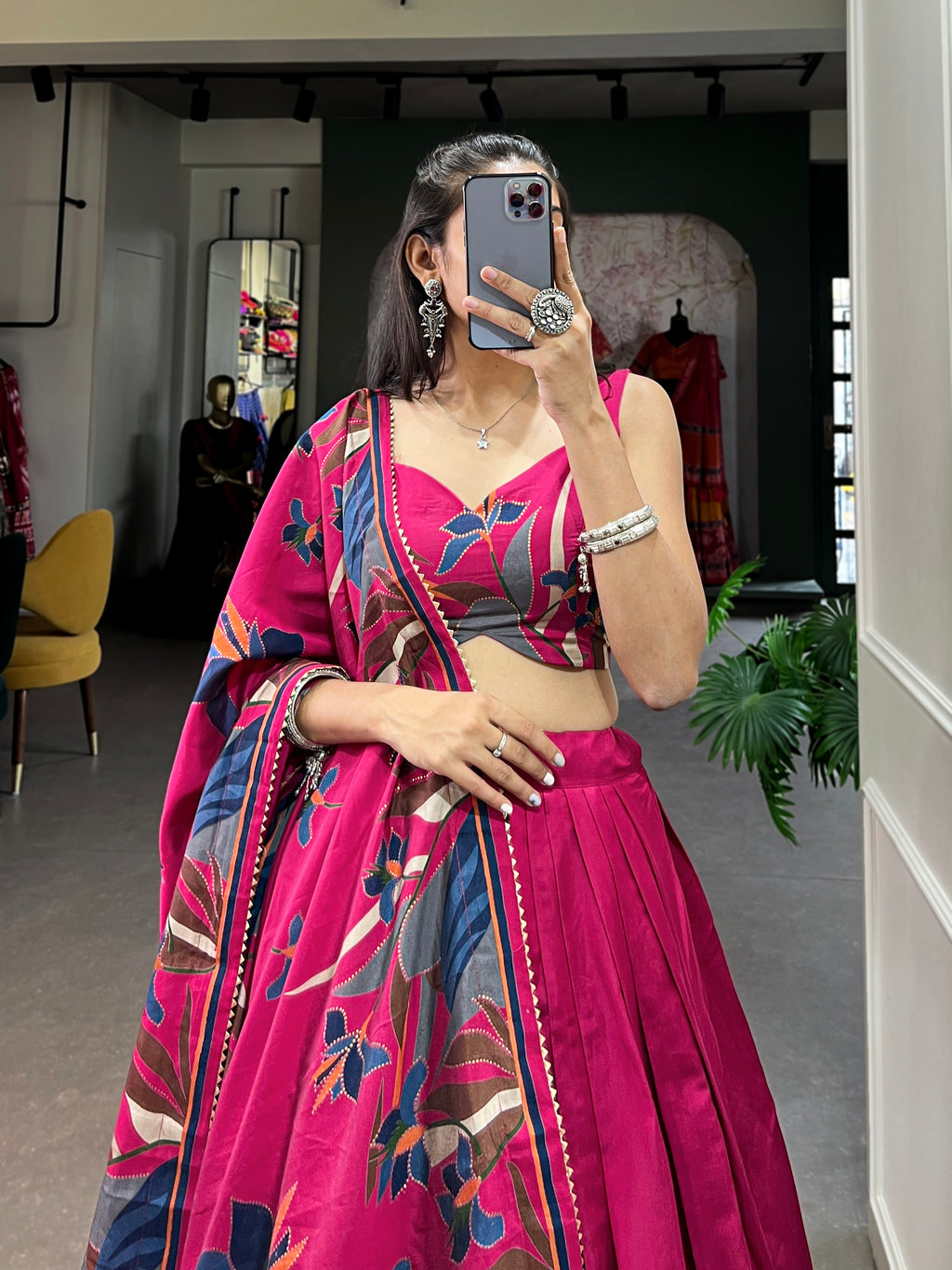 Women's Designer Semi-Stitched Tussar Silk Lehenga Choli | Printed Blouse & Matching Dupatta | Elegant for Wedding, Festival, Reception & Party