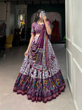 Women's Designer Semi-Stitched Tussar Silk Lehenga Choli | Printed Blouse & Matching Dupatta | Elegant for Wedding, Festival, Reception & Party