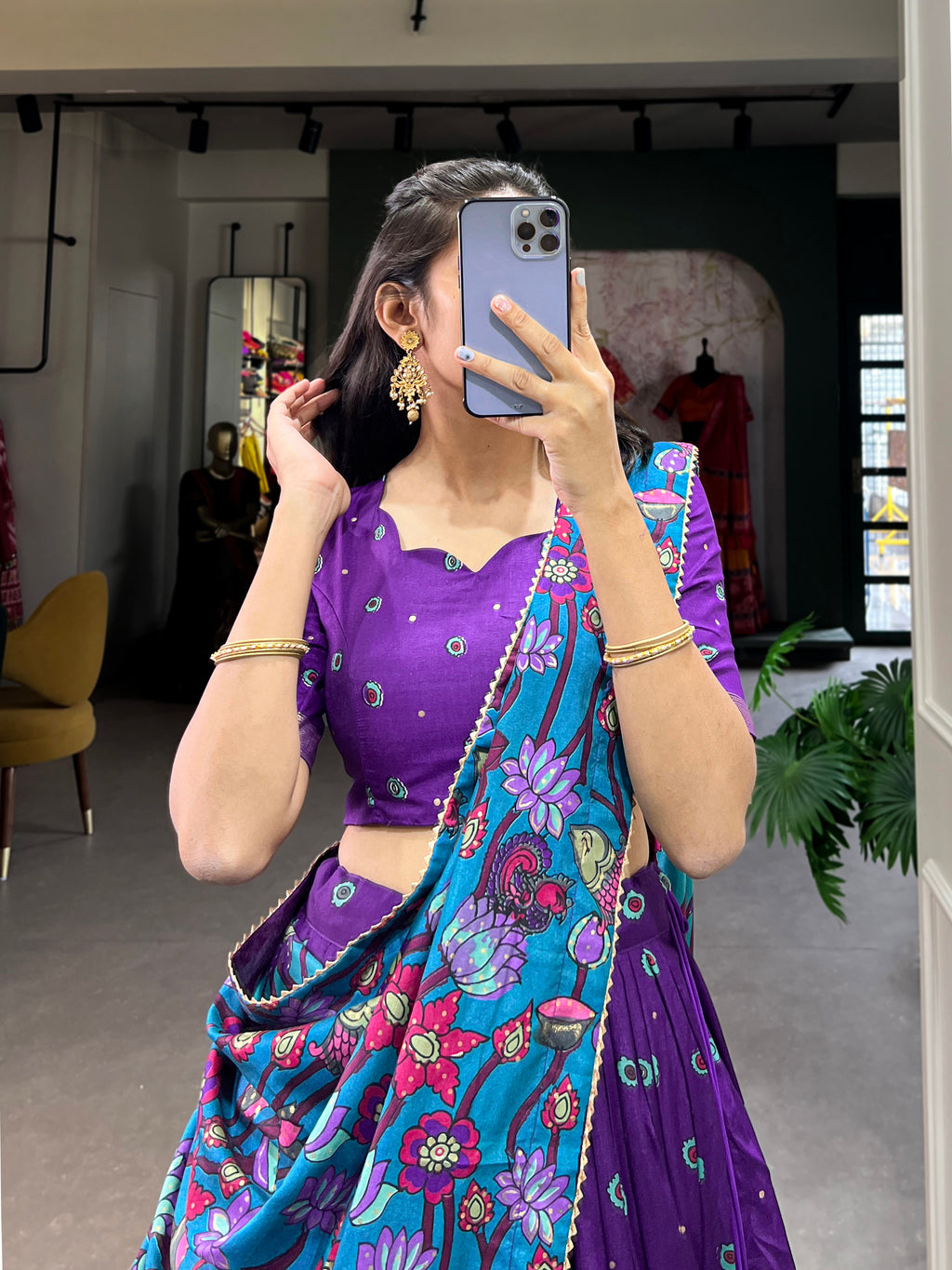 Designer Semi-Stitched Tussar Silk Lehenga Choli | Printed Blouse & Matching Dupatta | Elegant for Wedding, Festival, Reception & Party