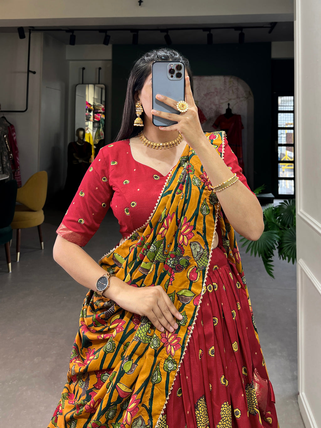 Designer Semi-Stitched Tussar Silk Lehenga Choli | Printed Blouse & Matching Dupatta | Elegant for Wedding, Festival, Reception & Party