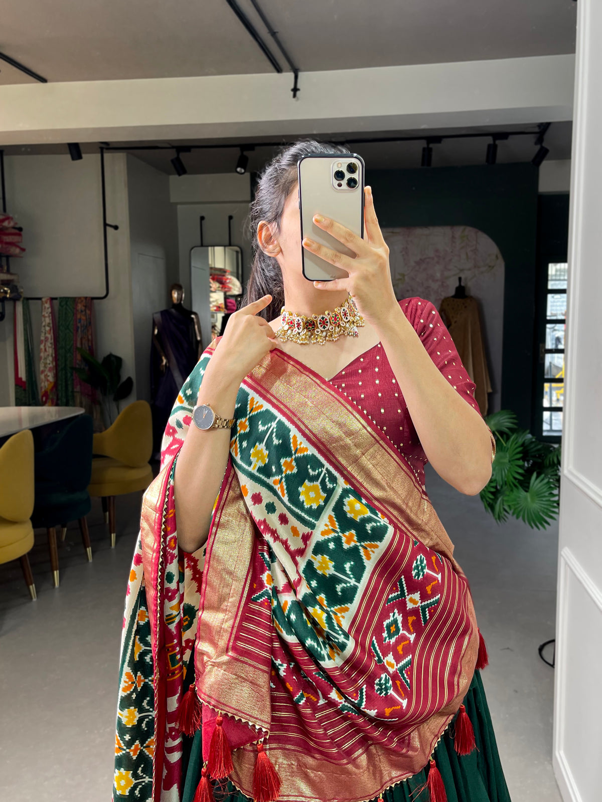 Designer Semi-Stitched Tussar Silk Lehenga Choli | Printed Blouse & Matching Dupatta | Elegant for Wedding, Festival, Reception & Party