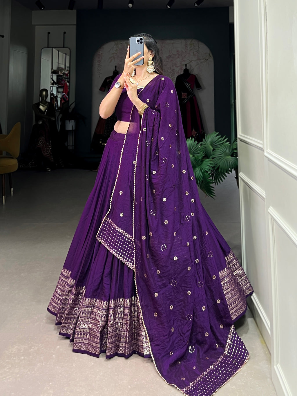Designer Semi-Stitched Tussar Silk Lehenga Choli | Printed Blouse & Matching Dupatta | Elegant for Wedding, Festival, Reception & Party