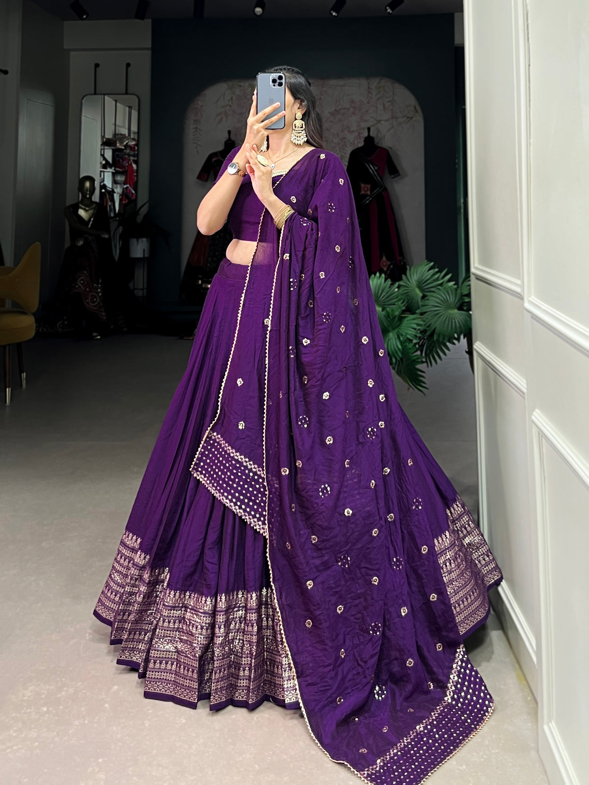 Designer Semi-Stitched Tussar Silk Lehenga Choli | Printed Blouse & Matching Dupatta | Elegant for Wedding, Festival, Reception & Party