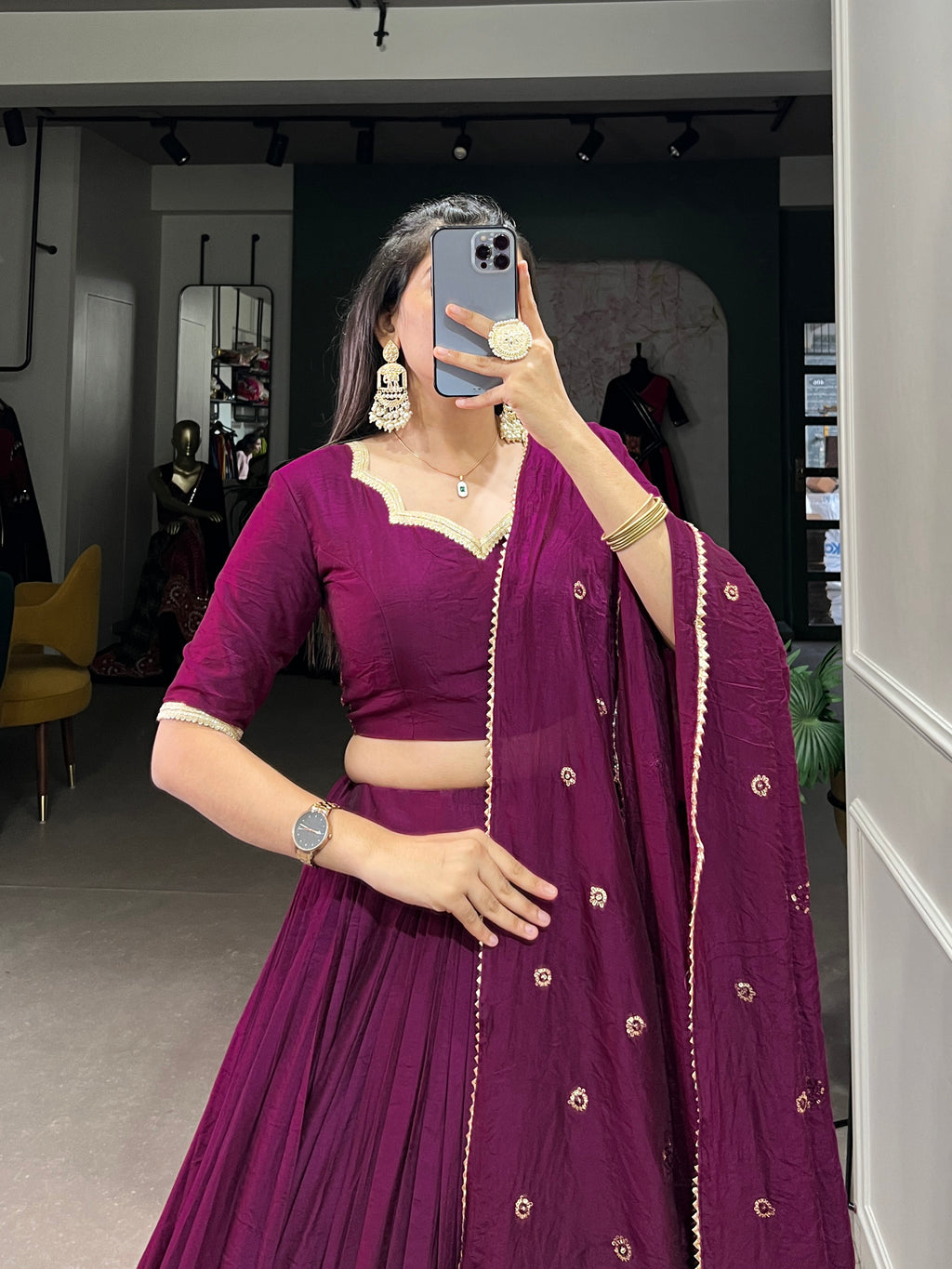 Designer Semi-Stitched Tussar Silk Lehenga Choli | Printed Blouse & Matching Dupatta | Elegant for Wedding, Festival, Reception & Party