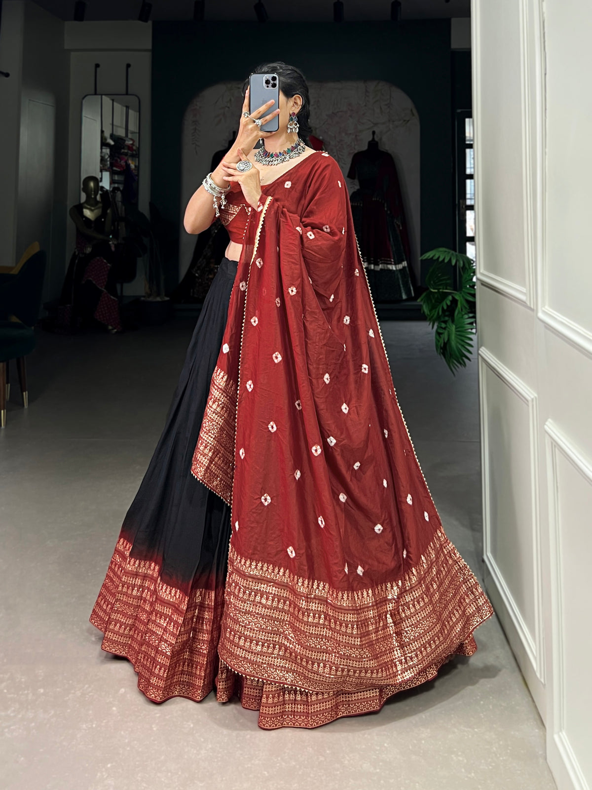 Designer Semi-Stitched Tussar Silk Lehenga Choli | Printed Blouse & Matching Dupatta | Elegant for Wedding, Festival, Reception & Party