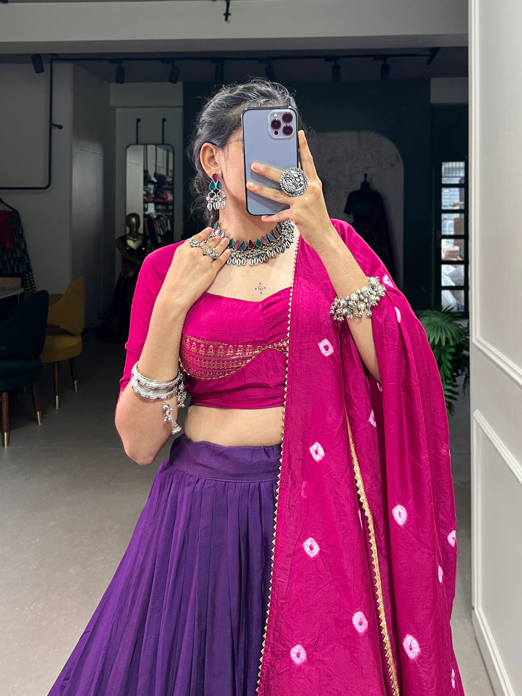 Designer Semi-Stitched Tussar Silk Lehenga Choli | Printed Blouse & Matching Dupatta | Elegant for Wedding, Festival, Reception & Party