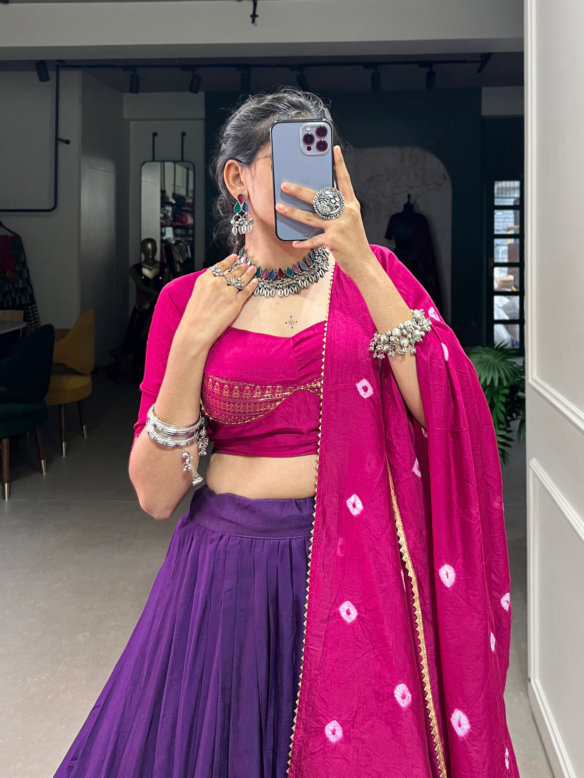 Designer Semi-Stitched Tussar Silk Lehenga Choli | Printed Blouse & Matching Dupatta | Elegant for Wedding, Festival, Reception & Party