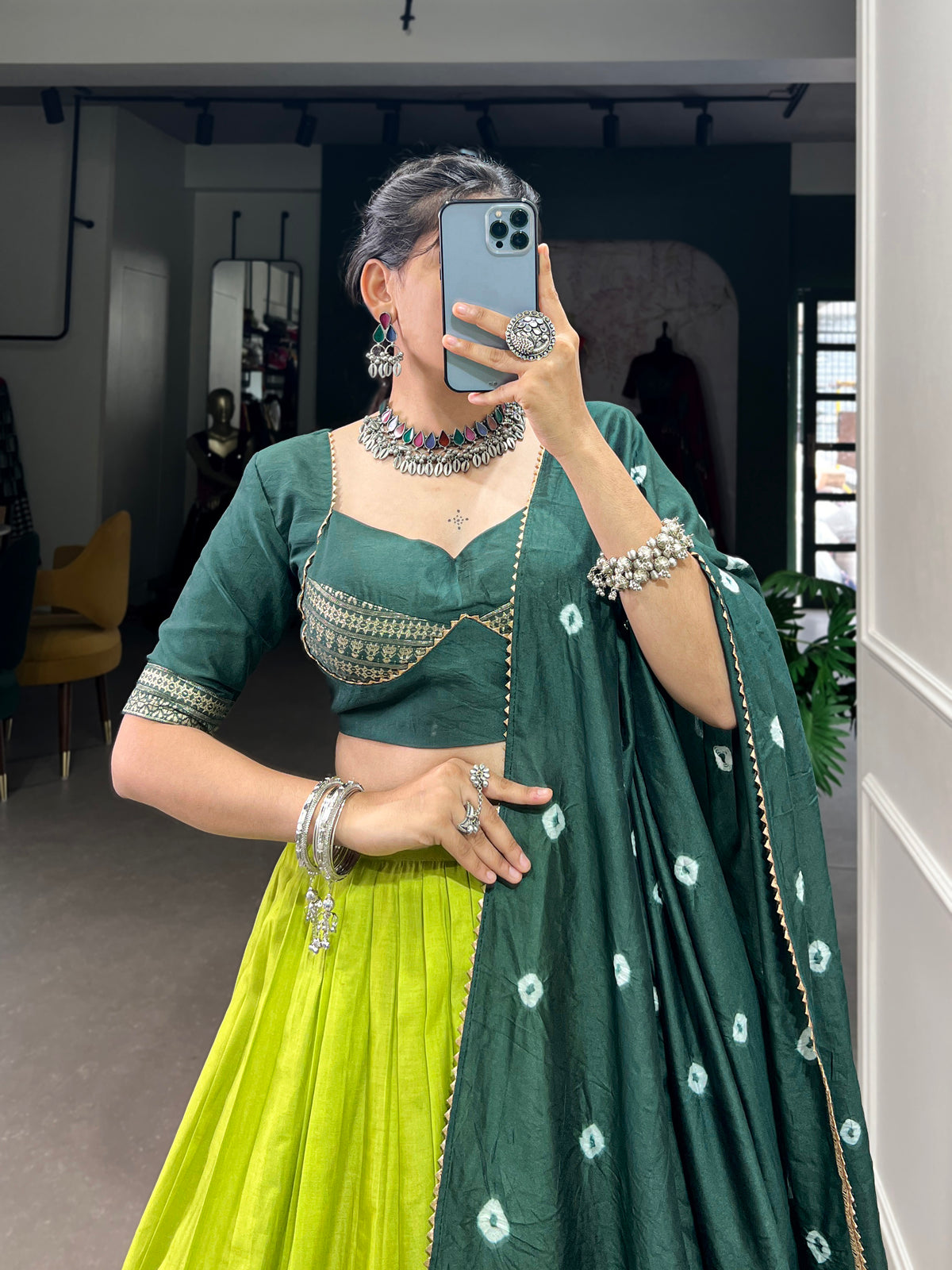 Designer Semi-Stitched Tussar Silk Lehenga Choli | Printed Blouse & Matching Dupatta | Elegant for Wedding, Festival, Reception & Party