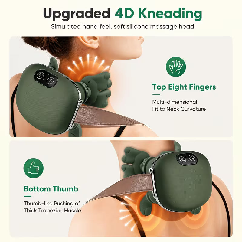 Electric Hand Massager with Heat Function, Air Compression And Dual Roller Kneading Massage, 3 Modes Adjustable Intensity Rechargeable Portable Hand Massage Device