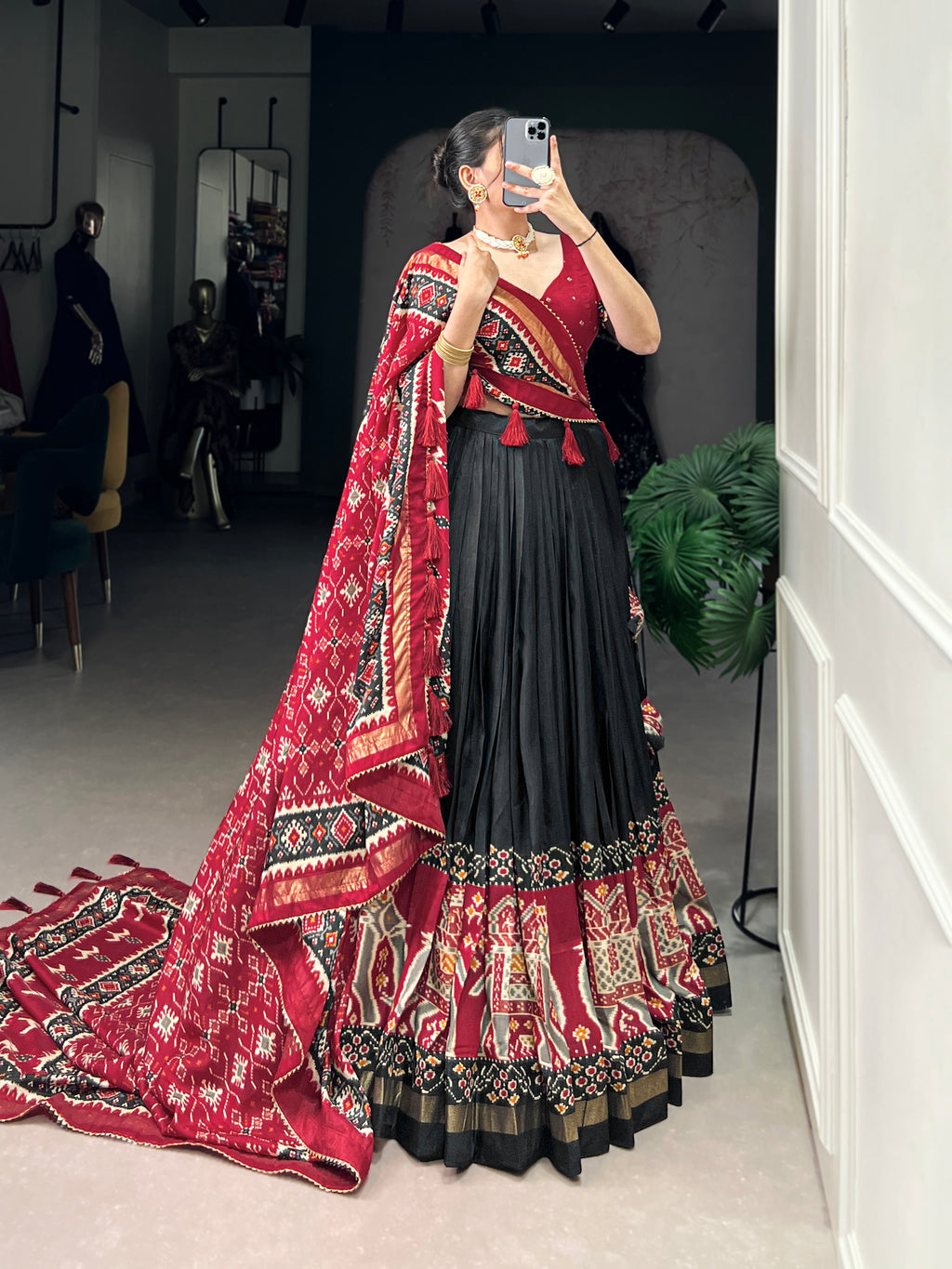 Designer Semi-Stitched Tussar Silk Lehenga Choli | Printed Blouse & Matching Dupatta | Elegant for Wedding, Festival, Reception & Party