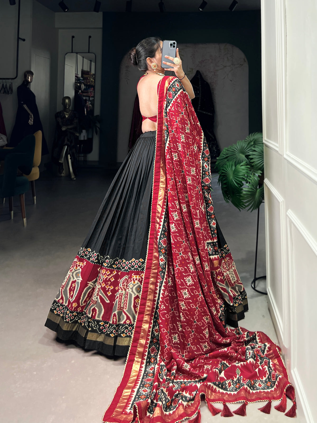 Designer Semi-Stitched Tussar Silk Lehenga Choli | Printed Blouse & Matching Dupatta | Elegant for Wedding, Festival, Reception & Party
