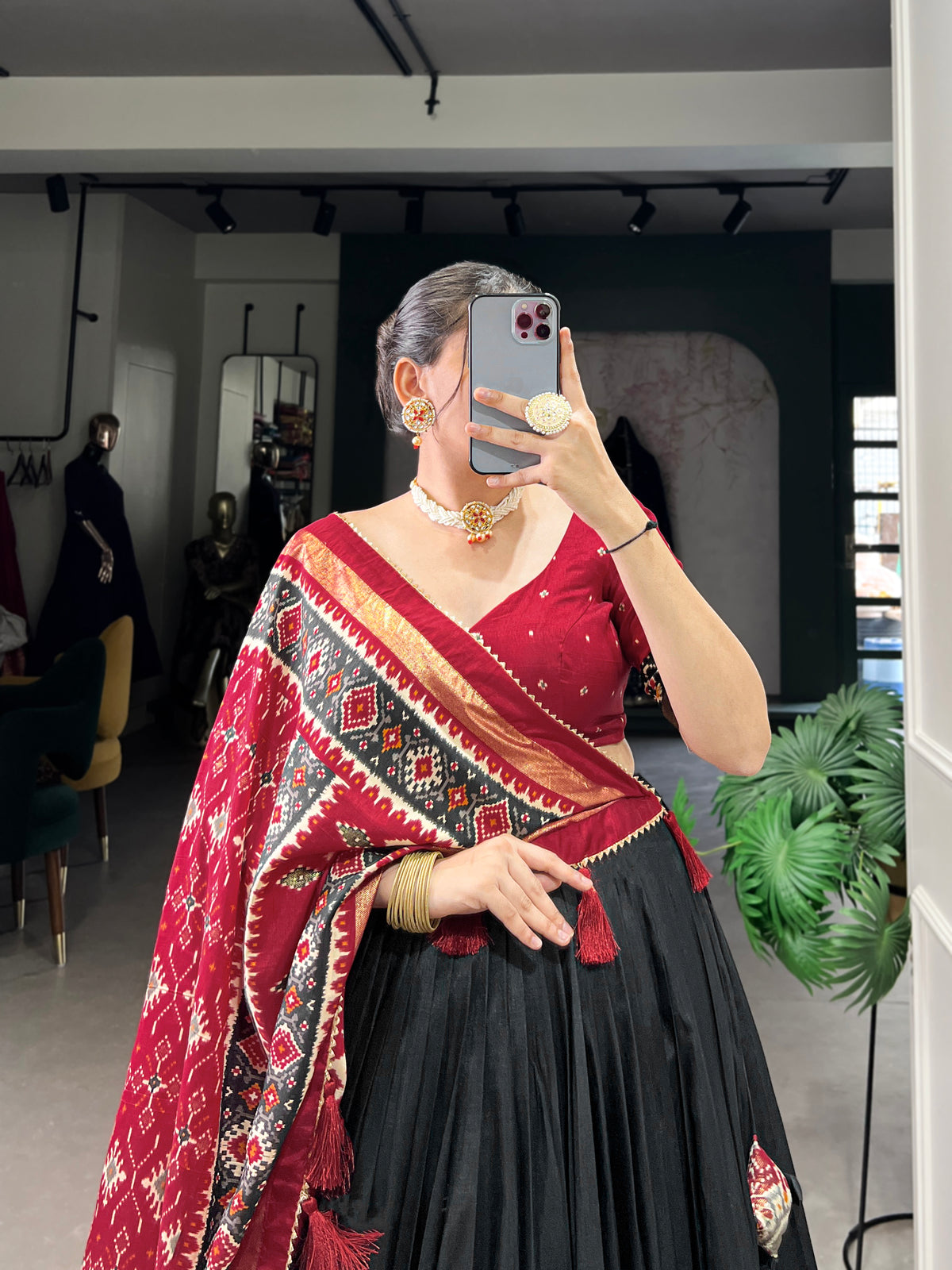 Designer Semi-Stitched Tussar Silk Lehenga Choli | Printed Blouse & Matching Dupatta | Elegant for Wedding, Festival, Reception & Party
