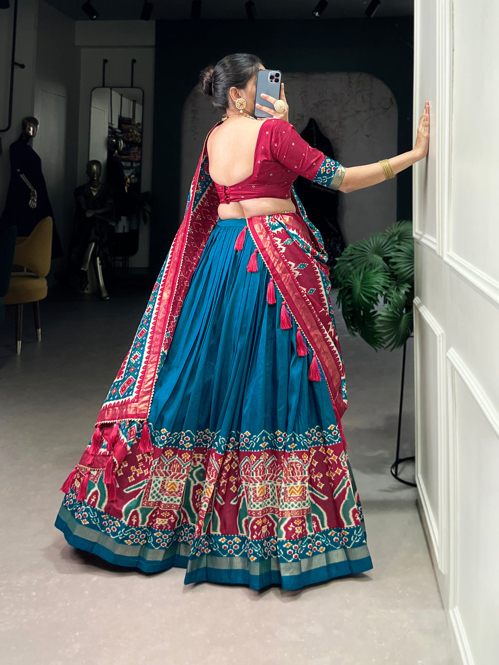 Designer Semi-Stitched Tussar Silk Lehenga Choli | Printed Blouse & Matching Dupatta | Elegant for Wedding, Festival, Reception & Party