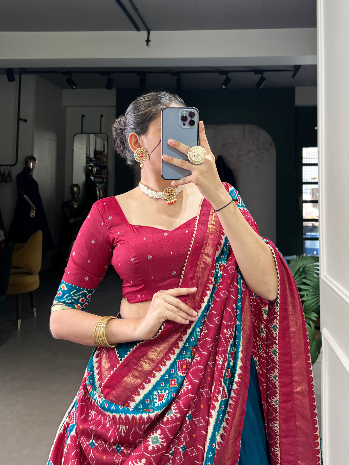 Designer Semi-Stitched Tussar Silk Lehenga Choli | Printed Blouse & Matching Dupatta | Elegant for Wedding, Festival, Reception & Party