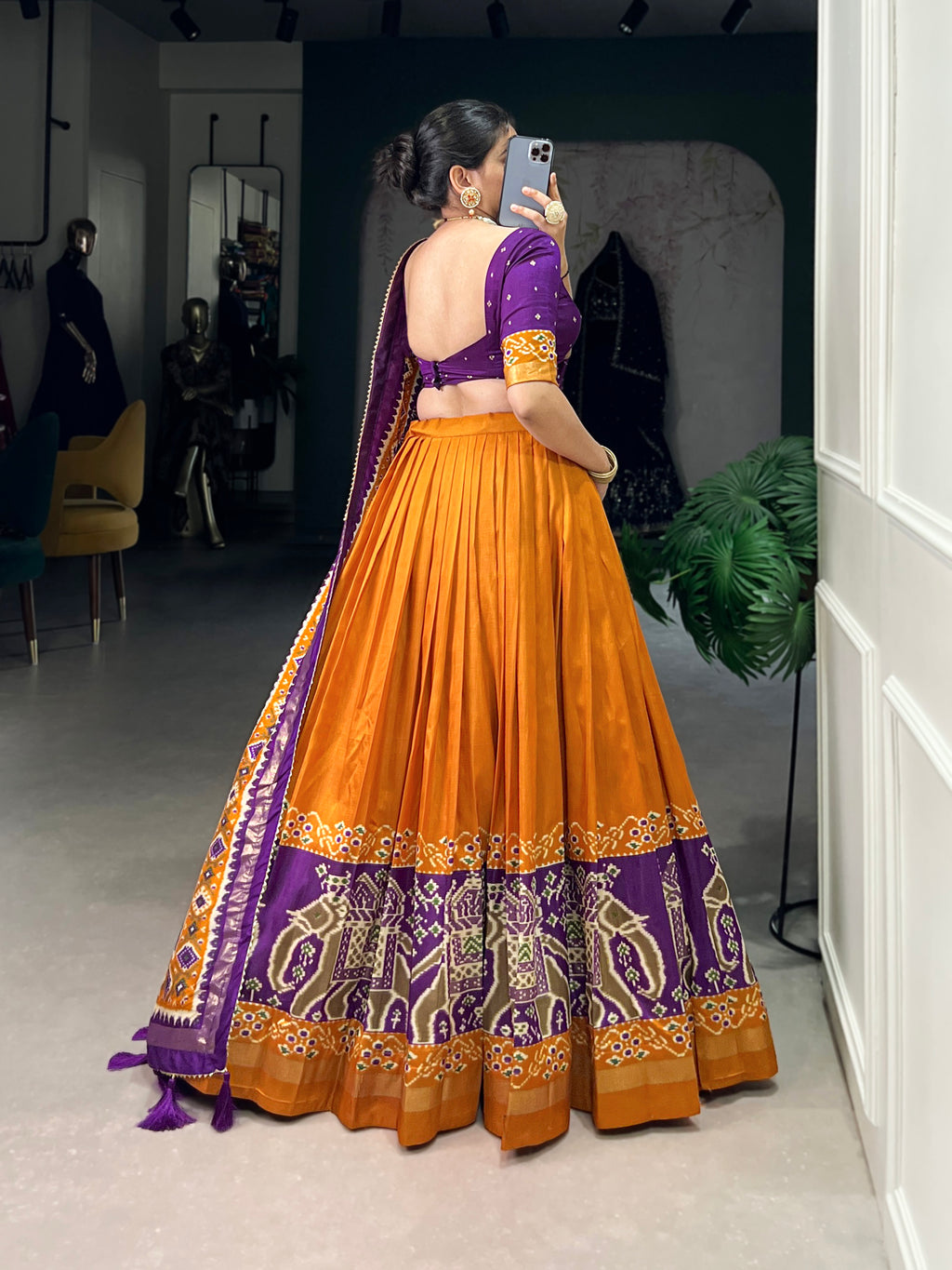 Designer Semi-Stitched Tussar Silk Lehenga Choli | Printed Blouse & Matching Dupatta | Elegant for Wedding, Festival, Reception & Party