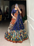Designer Semi-Stitched Tussar Silk Lehenga Choli | Printed Blouse & Matching Dupatta | Elegant for Wedding, Festival, Reception & Party