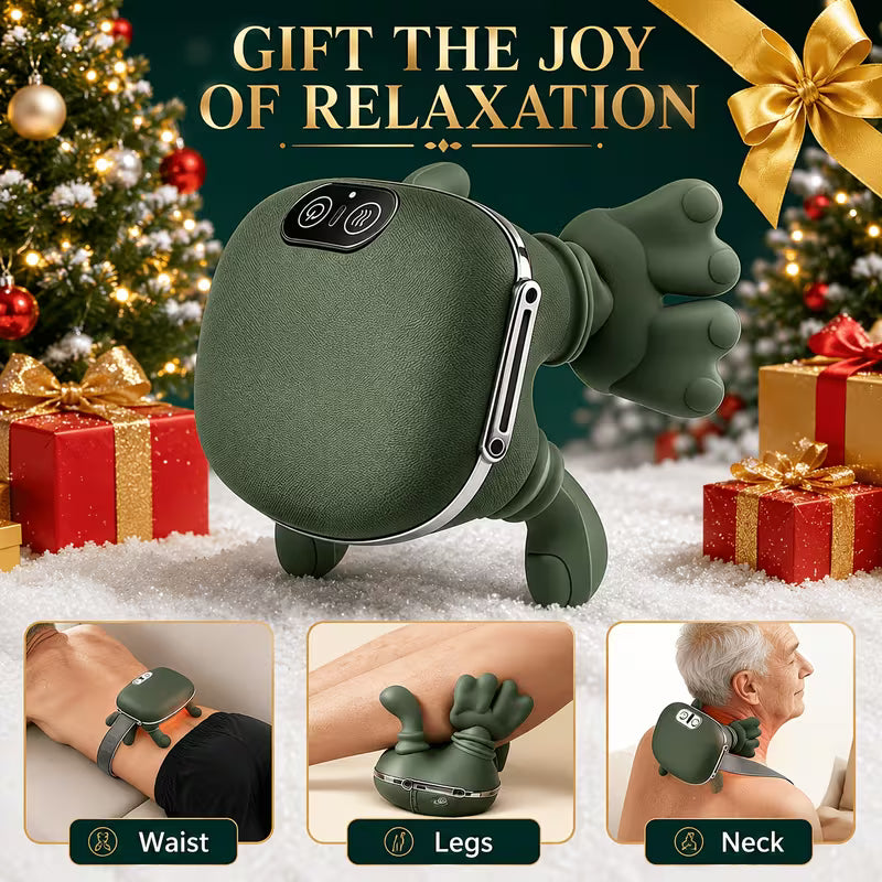 Electric Hand Massager with Heat Function, Air Compression And Dual Roller Kneading Massage, 3 Modes Adjustable Intensity Rechargeable Portable Hand Massage Device