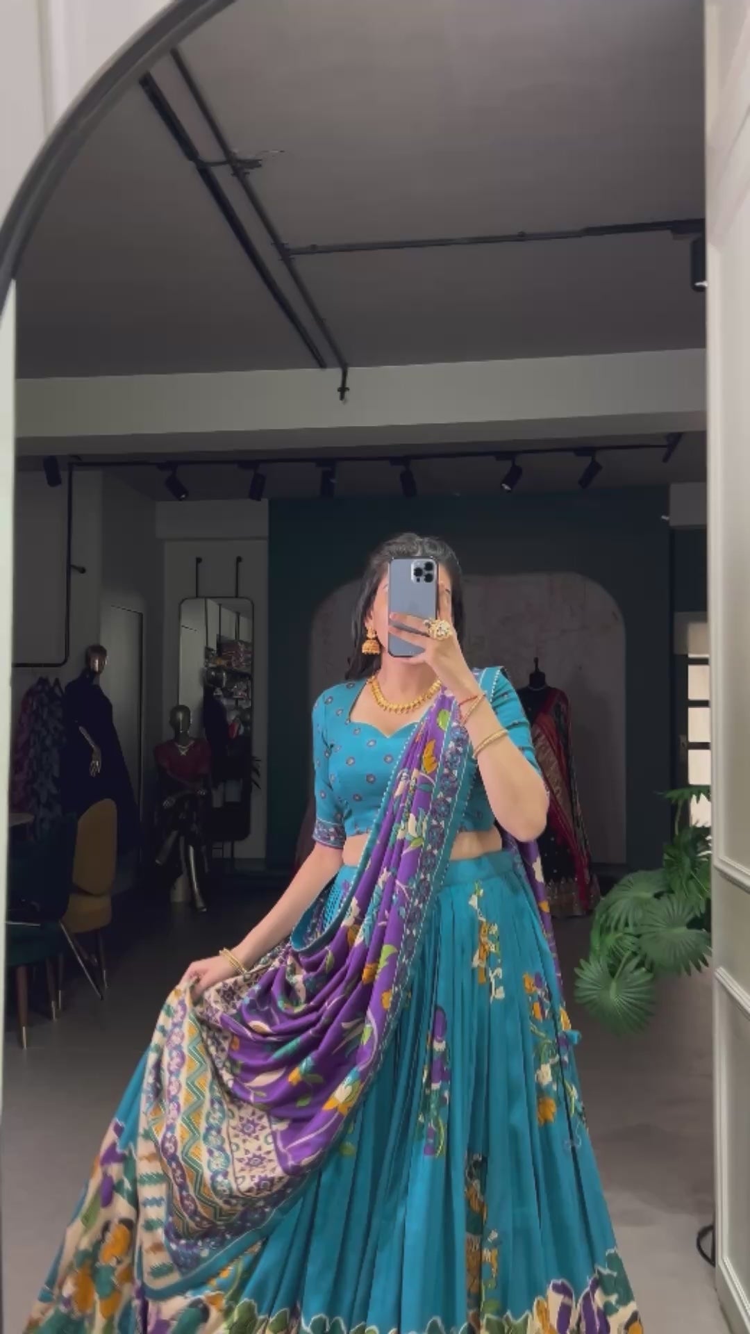 Designer Semi-Stitched Tussar Silk Lehenga Choli | Printed Blouse & Matching Dupatta | Elegant for Wedding, Festival, Reception & Party