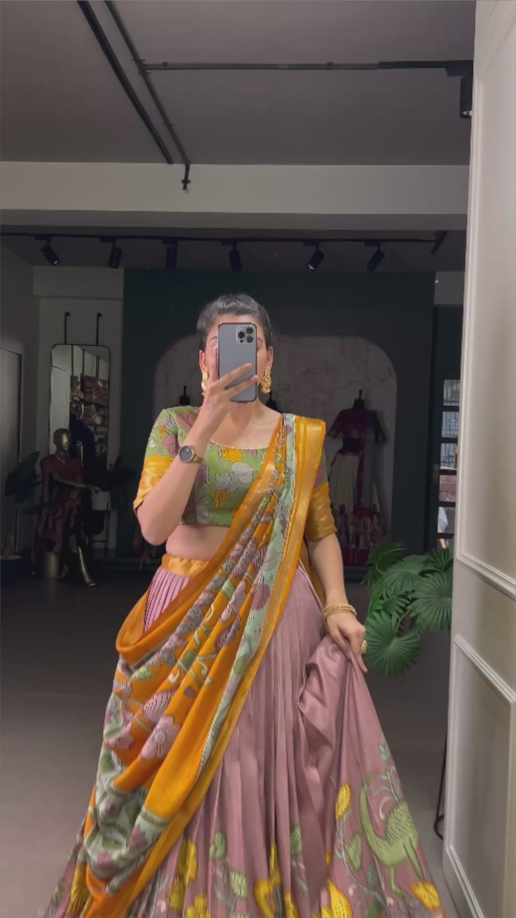 Designer Semi-Stitched Tussar Silk Lehenga Choli | Printed Blouse & Matching Dupatta | Elegant for Wedding, Festival, Reception & Party