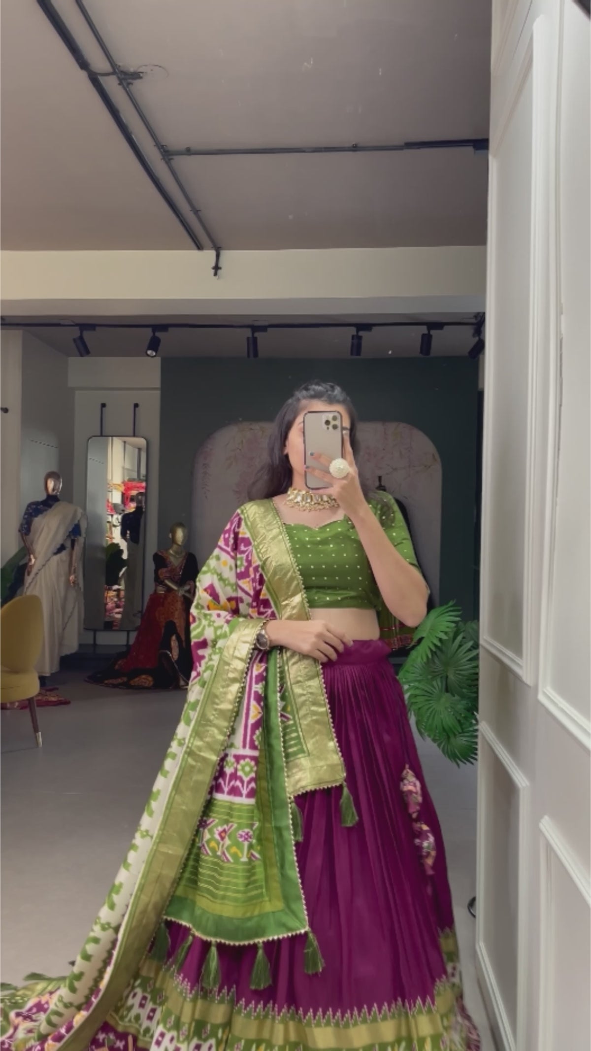 Designer Semi-Stitched Tussar Silk Lehenga Choli | Printed Blouse & Matching Dupatta | Elegant for Wedding, Festival, Reception & Party
