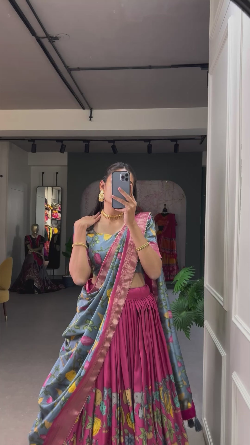 Designer Semi-Stitched Tussar Silk Lehenga Choli | Printed Blouse & Matching Dupatta | Elegant for Wedding, Festival, Reception & Party