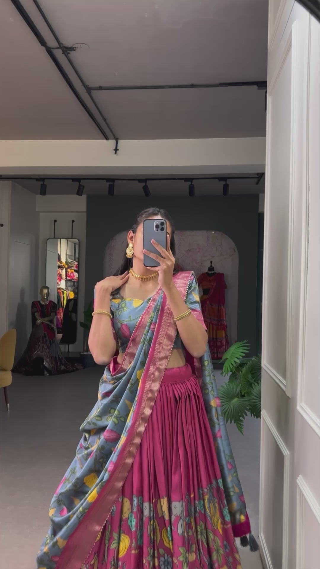 Designer Semi-Stitched Tussar Silk Lehenga Choli | Printed Blouse & Matching Dupatta | Elegant for Wedding, Festival, Reception & Party