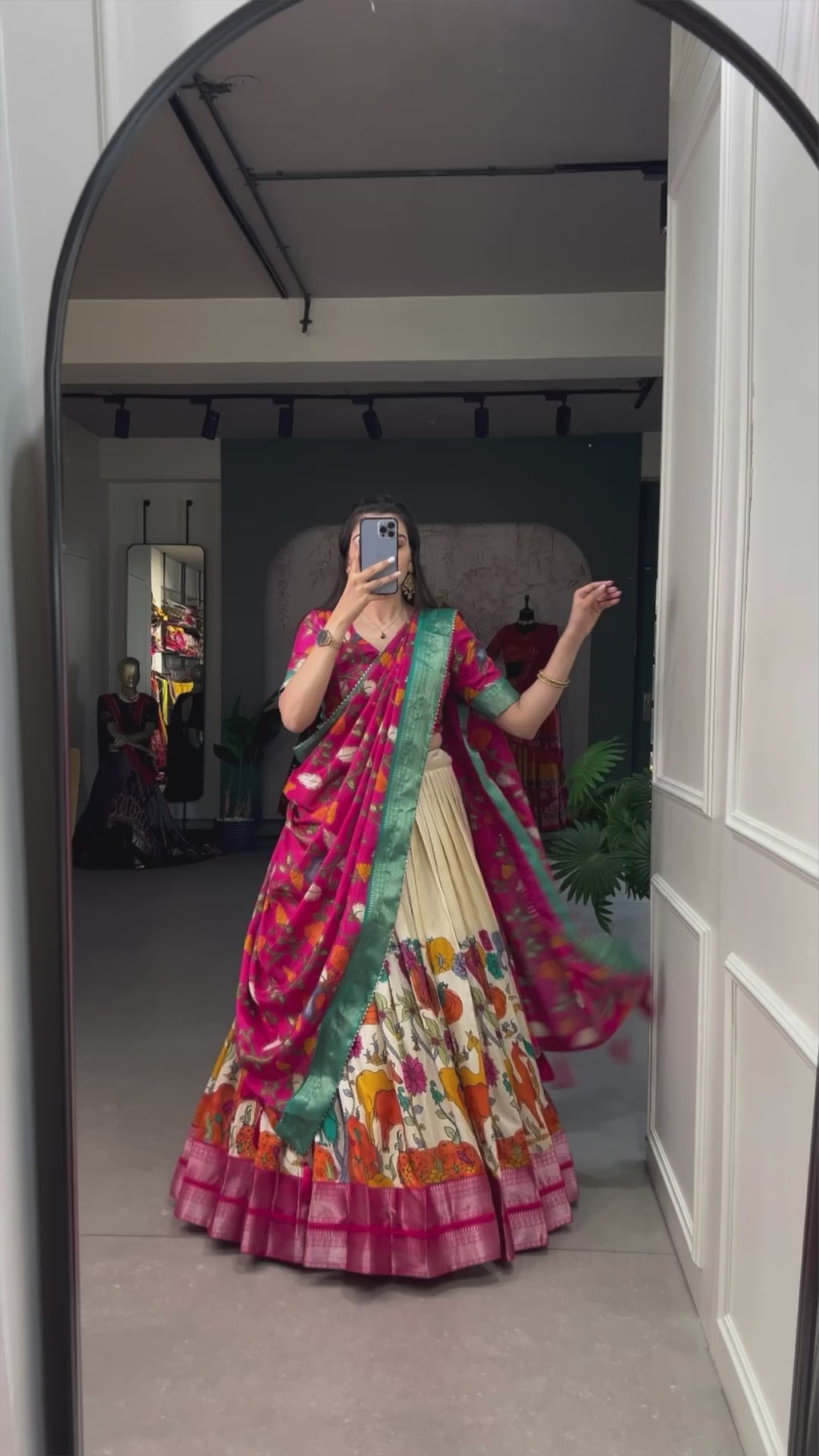 Designer Semi-Stitched Tussar Silk Lehenga Choli | Printed Blouse & Matching Dupatta | Elegant for Wedding, Festival, Reception & Party